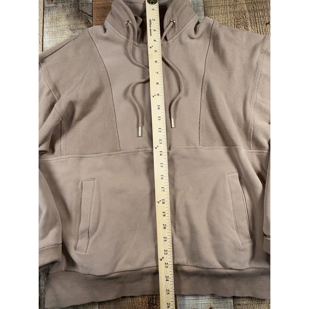ZYIA Active Womens Large Taupe Brown Full Zip Hoodie Jacket Fleece Ribbed - Picture 5 of 10